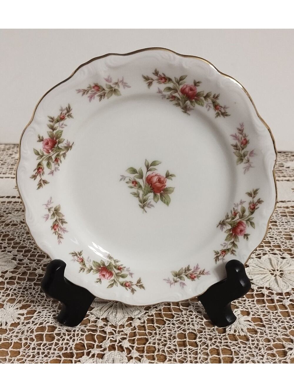 Vtg. Johann Haviland Bavaria Germany Bread & Butter Plate 6 1/4" Moss Rose